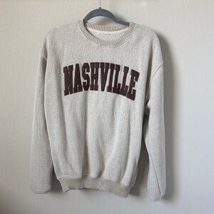 Nashville Beige Crew Neck Sweater